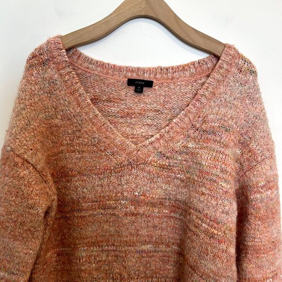 J.crew Long Sleeve Pullover Puff-sleeve V-neck Sweater Size Medium Wool Alpaca - Picture 4 of 16